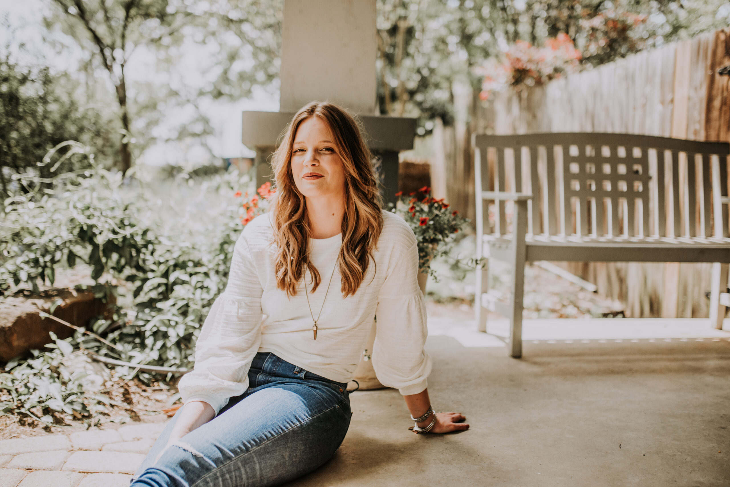 sitting on the porch